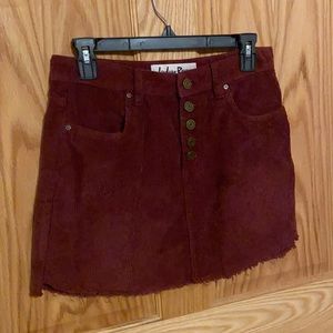 Maroon Indigo Rein Corduroy Skirt